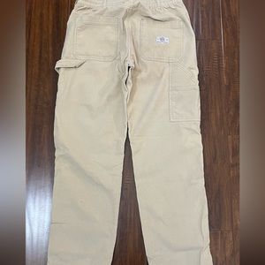 Light yellow line pants elastic